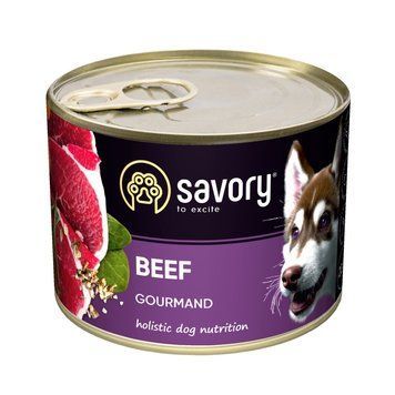 Вологий корм Savory для дорослих собак усіх порід з яловичиною, 200 г 4820232630426 фото