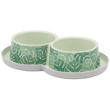 Moderna Double Trendy Dinner ЭДЕМ двойная миска для кошек, 2х350мл, Светло зеленый см., 0.7 л., 2х350 мл, диаметр 10 см H136379CA фото