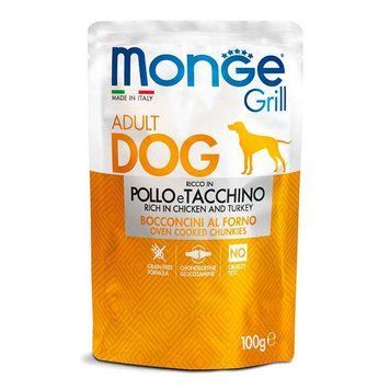 Monge Dog Grill Pollo & Tacchino &mdash; Консервированный корм с курицей и индейкой для взрослых собак 100г 70013116 фото