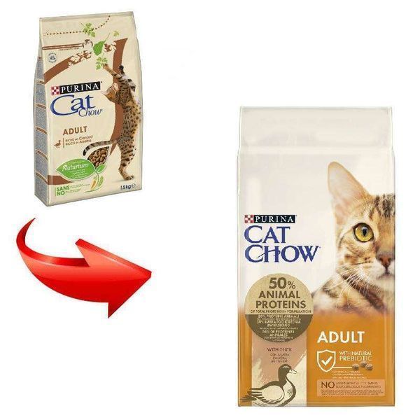 Сухий корм CAT CHOW Adult для дорослих котів, з качкою, 1,5 кг 7613035394117 фото