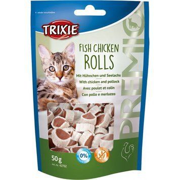 Ласощі Trixie Premio Fish Chicken Rolls для котів роли з куркою та рибою 50 г 4011905427027 фото
