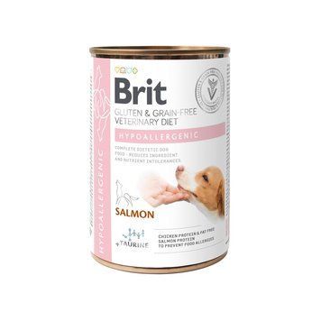 Brit Grain Free Veterinary Diets Hypoallergenic для собак с пищевой аллергией или непереносимостью с лососем и зеленым горошком, 400 г 8595602535903 фото