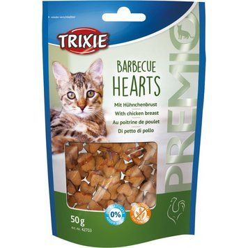 Ласощі Trixie Premio Barbecue Hearts для котів сердечка з куркою 50 г 4011905427034 фото