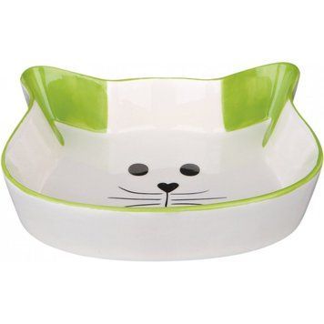 Миска Trixie для котів, у формі котячої мордочки, керамічна, 12 см, 250 мл 4047974244944 фото