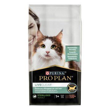 Сухой корм PRO PLAN LiveClear Sterilised Adult 1+ для взрослых кошек для уменьшения аллергенов на шерсти и после стерилизации, с лососем, 1,4 кг 7613287232700 фото