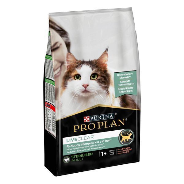 Сухий корм PRO PLAN LiveClear Sterilised Adult 1+ для дорослих котів для зменшення алергенів на шерсті та після стерилізації, з лососем, 1,4 кг 7613287232700 фото