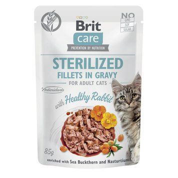 Корм вологий для стерилізованих котів Brit Care Cat Sterilized філе в соусі з кроликом, пауч, 85 г 8595602565405 фото