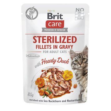 Корм вологий для стерилізованих котів Brit Care Cat Sterilized філе в соусі з качкою, пауч, 85 г 8595602565283 фото