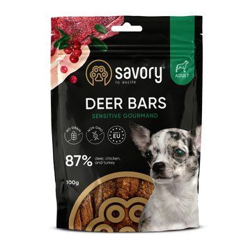 Джерки Savory Bars With Venison батончики для собак с олениной 100 г 4820261921120 фото