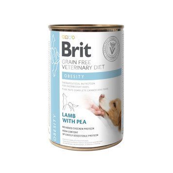 Brit Grain Free Veterinary Diets Obesity для собак при ожирении и избыточном весе с ягненком и зеленым горошком, 400 г 8595602536115 фото