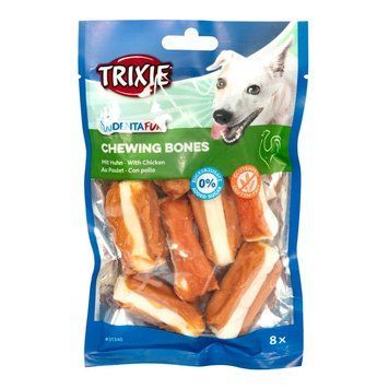 Ласощі Trixie Denta Fun для собак Кісточка для чищення зубів з куркою 5 см 120 г 8 шт 4011905313405 фото