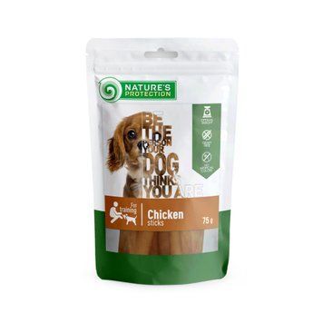 Ласощі для собак, стіки з курки, Nature's Protection snack for dogs chicken sticks, 75г SNK46108 фото