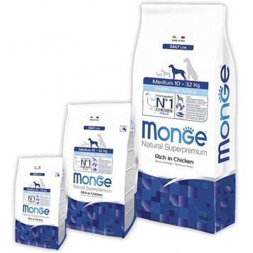 Monge Natural Superpremium Dog Medium Puppy Junior &ndash; Сухий корм із куркою для цуценят середніх порід 15кг 70006347 фото