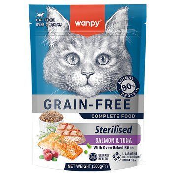 Wanpy Sterilized Cat Grain Free Salmon & Tuna ВАНПІ ЛОСОСЬ З ТУНЦЕМ ДЛЯ СТЕРИЛІЗОВАНИХ, 500г CFF-04-0,5 фото
