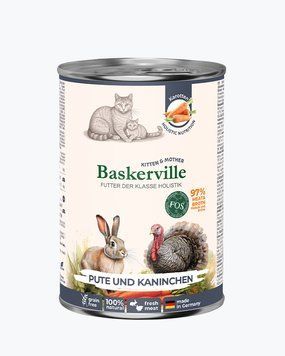 Baskerville Holistic Индейка и кролик для котят, 400г 1004217 фото
