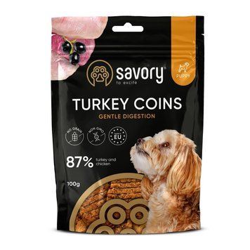 Джерки Savory Puppy Coins With Turkey монетки для щенков с индейкой 100 г 4820261921090 фото