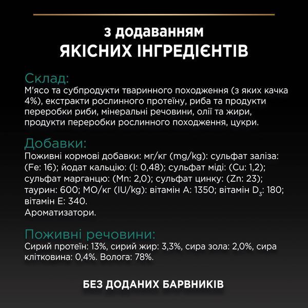 Влажный корм PRO PLAN Sterilised для взрослых стерилизованных кошек, кусочки в соусе, с уткой, 85 г 8445290968326 фото