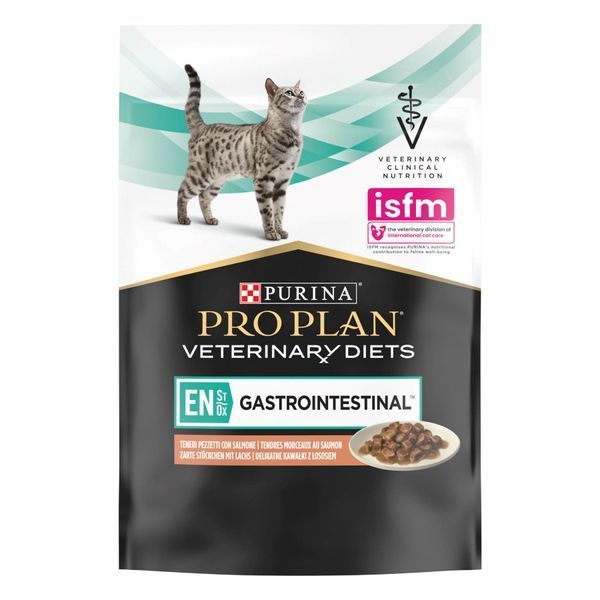 Purina Pro Plan Veterinary Diets EN &mdash; Gastrointestinal Feline Шматочки в підливі з лососем для котів, 10х85 г 7613035983359 фото