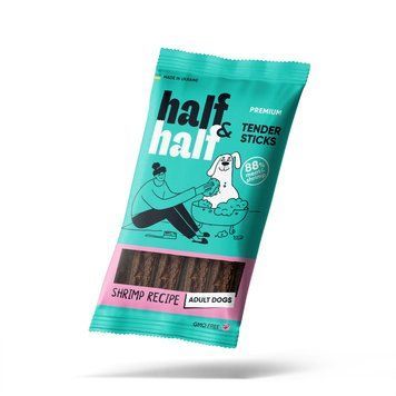 Ласощі Half&Half м&rsquo;ясні палички для собак, з креветкою 100 г 21236 фото
