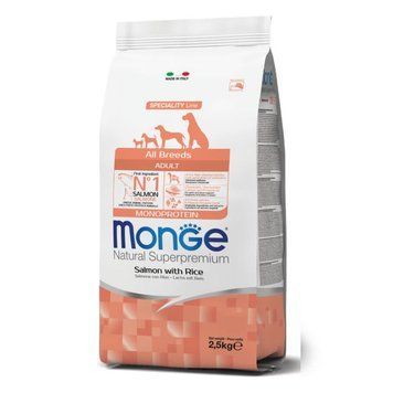 Monge Natural Superpremium All Breeds Adult &ndash; Сухий корм із лососем та рисом для дорослих собак усіх порід 15кг 70006361 фото