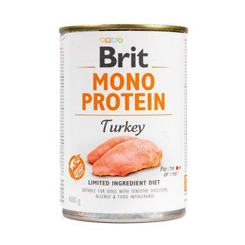Влажный корм Brit Mono Protein Turkey для собак, с индейкой, 400 г 8595602529780 фото