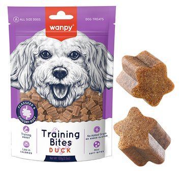 Wanpy Training Bites with Duck ВАНПІ КАЧКА МАЛЕНЬКІ ШМАТОЧКИ м&rsquo;які низькокалорійні ласощі для тренування собак SB-29 фото