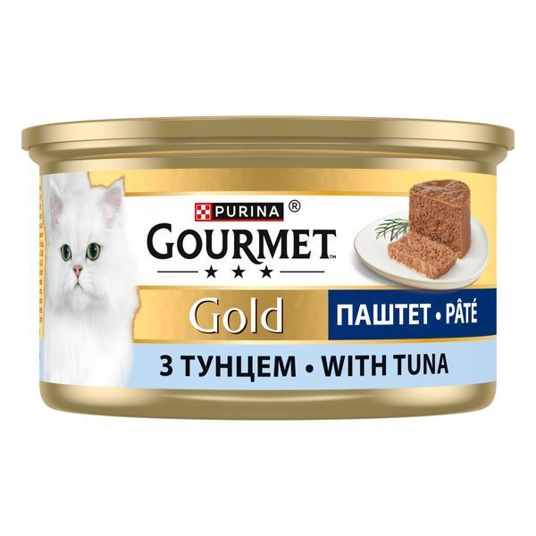 Влажный корм GOURMET Gold для взрослых кошек, паштет, с тунцем, 85 г 7613031381029 фото