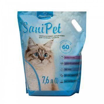 Наповнювач Sani Pet для котячих туалетів силікагелевий, 7,6 л 4823082434213 фото
