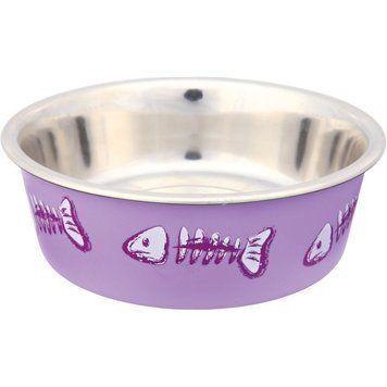 Миска Trixie для котів на гумовій основі, металева з пластиковим покриттям, 12 см, 250 мл 4011905252704 фото