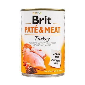 Влажный корм Brit Care Pate & Meat для собак, с индейкой, 400 г 8595602557479 фото