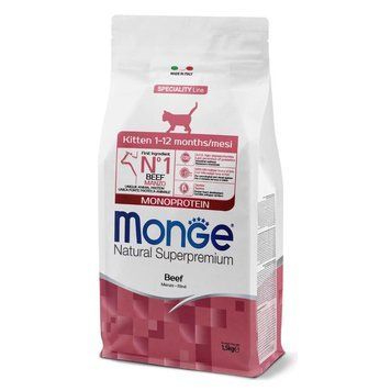 Monge Cat Monoprotein Kitten Beef сухий монопротеїновий корм для кошенят з яловичиною 1,5кг 70011976 фото