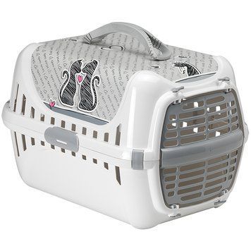Moderna Trendy Runner Cats In Love МОДЕРНА ВЛЮБЛЕННЫЕ КОТЫ переноска для котов, пластиковая дверца , Білий см., 50(Д) х 32(Ш) х 34,5(В) см см. T150026CL фото