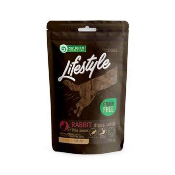Ласощі для собак, скибочки кролятини з насінням Чіа, Nature's Protection Lifestyle snack for dogs soft rabbit dices with chia seeds, 75г SNK46144 фото
