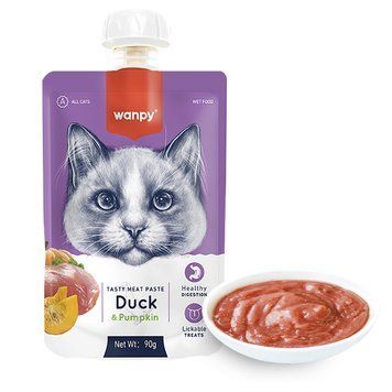 Wanpy Duck & Pumkin ВАНПІ КРЕМ-ПЮРЕ КАЧКА З ГАРБУЗОМ рідкий корм для котів , 0.09 кг. RAC-39 фото