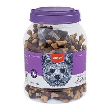 Wanpy Duck Jerky & Calcium Bone Twists ВАНПИ КОСТЬ С ВЯЛЕНОЙ УТКОЙ И КАЛЬЦИЕМ лакомство для собак , 1.2 кг. DE-08H-Банка фото