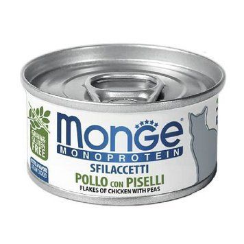 Monge Monoprotein Solo pollo con piselli &ndash; Монопротеїнові консерви з м&rsquo;яса курки з горошком для котів 80г 70007184 фото