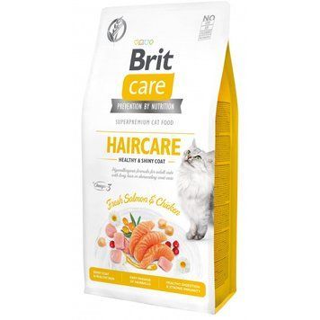 Brit Care Cat Grain Free Haircare Healthy and Shiny Coat для кошек уход за кожей и шерстью лосось и курица, 7 кг 8595602540877 фото