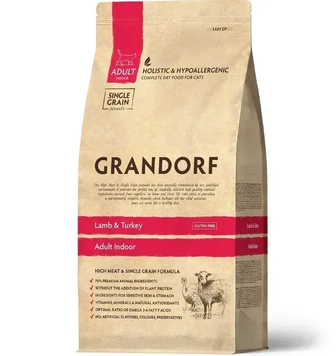 Grandorf LAMB & TURKEY ADULT INDOOR ягненок с индейкой, 400 г 83108 фото