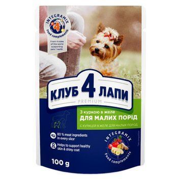 Клуб 4 лапы Premium с курицей в желе для собак малых пород (100г) 4820083908880 фото