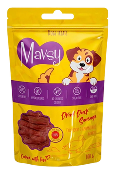 Ласощі для собак Mavsy Dried DUCK Sausage сосиски з качки, 100 г LSS08 фото