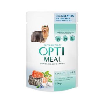 Optimeal Adult Dogs Salmon & Blueberries cream sauce &mdash; влажный корм с лососем и голубикой в крем соусе для взрослых собак 369725 фото