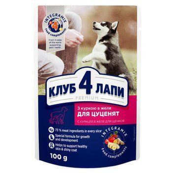 Клуб 4 лапы Premium с курицей в желе для щенков (100г) 4820083908897 фото