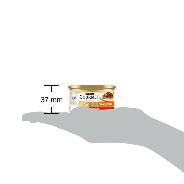 Вологий корм GOURMET Gold "Соус Де-Люкс" для дорослих котів, шматочки в соусі, з яловичиною, 85 г 7613036705134 фото