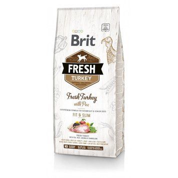Brit Fresh Turkey/Pea Fit and Slim для пожилых собак и лишним весом с индейкой и горохом 12 кг 8595602530793 фото