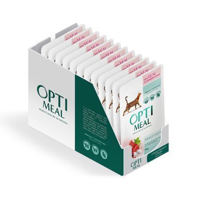 Optimeal Шматочки з телятиною в журавлинному соусі для котів 4820083905438 фото