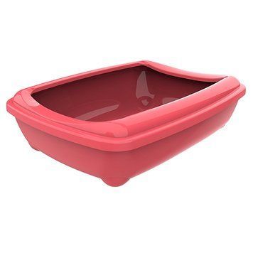 Moderna Arist-O-Tray Jumbo МОДЕРНА АРІСТ-О-ТРЕЙ ДЖУМБО туалет з бортиком лоток для котів, 57х43х16см , Кораловий см., 57(Д) х 43(Ш) х 15,7(В) см. C222371 фото