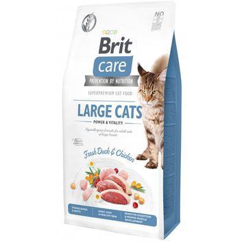 Brit Care Cat Grain Free Large Power Vitality для взрослых кошек больших пород с уткой и курицей, 7 кг 8595602540907 фото