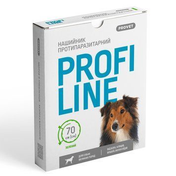 Ошейник Provet Profiline для больших пород собак 70 см, зеленый (инсектоакарицид) PR243101 фото