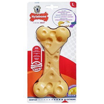 Nylabone Extreme Chew Cheese Bone НІЛАБОН СИРНА КІСТКА жувальна іграшка для собак, смак сиру , L, для собак до 23 кг см., Сир см., 17,5x8x4 см. 84105 фото