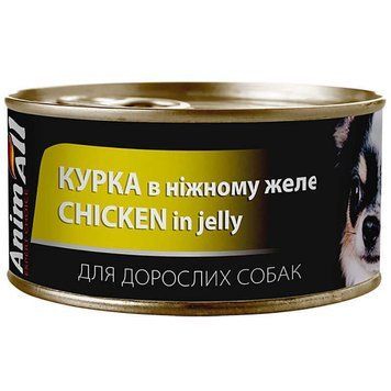 AnimAll Dog Chicken in jelly &ndash; консерви ЕнімАл з куркою в ніжному желе для собак 85г 168304 фото